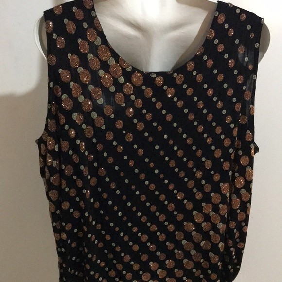 Citiknits Black/Gold S/L Top 2X - Picture 3 of 5
